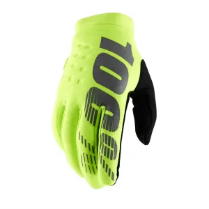 100% Brisker Cold Weather MTB Glove - Fluo Yellow