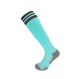 3 Pack Mens Neon Coloured Football Socks Light Blue