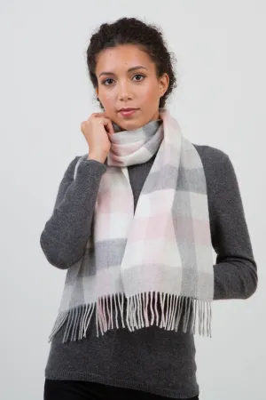 5 Square Check Cashmere Scarf - Cherub