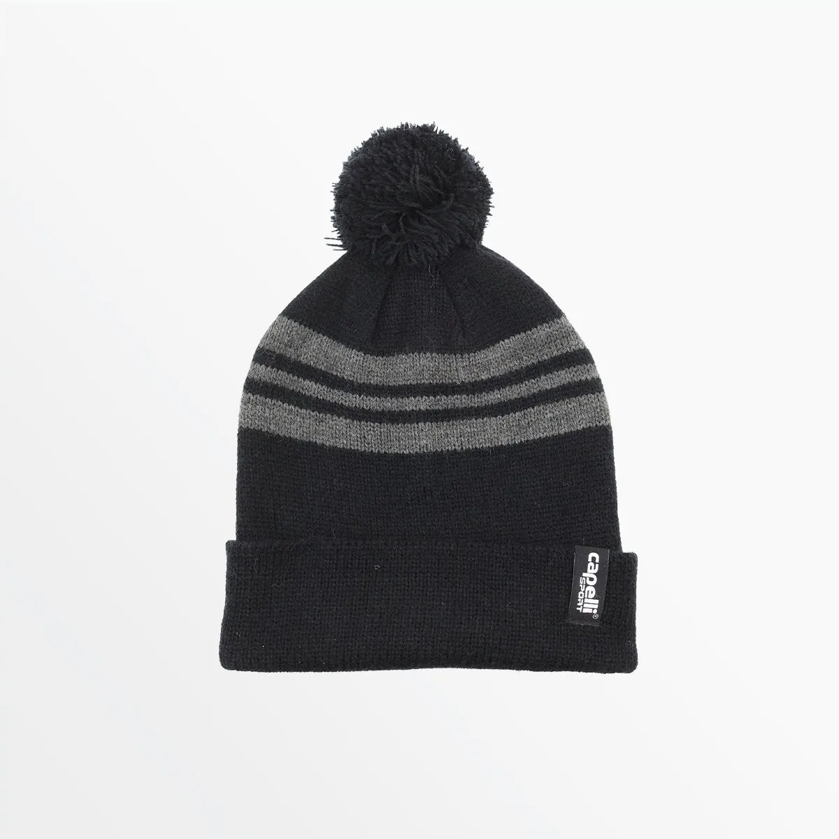 ADULT STRIPED POM BEANIE