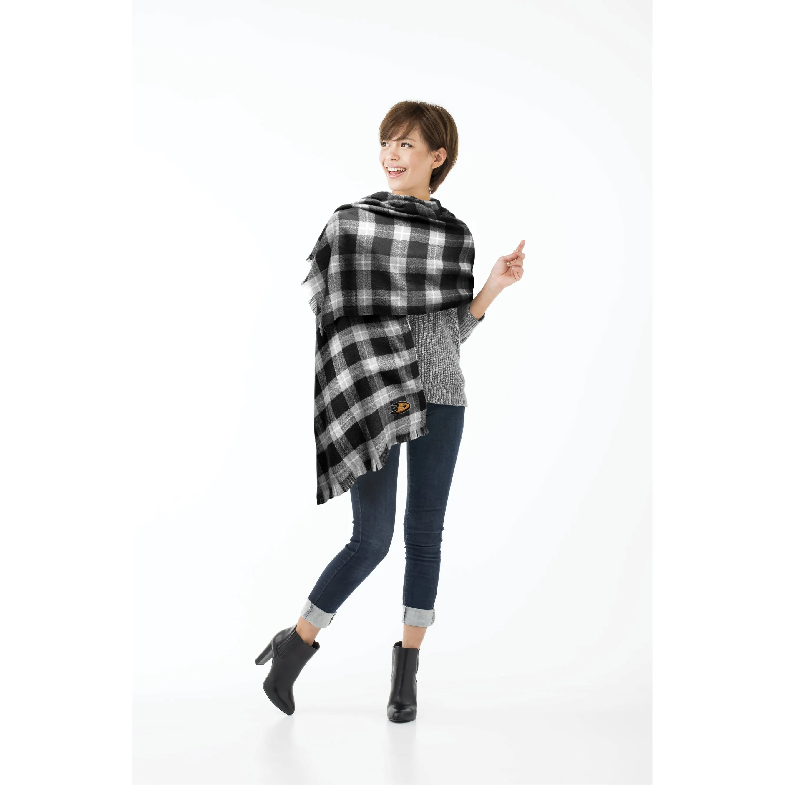 Anaheim Ducks Plaid Blanket Scarf