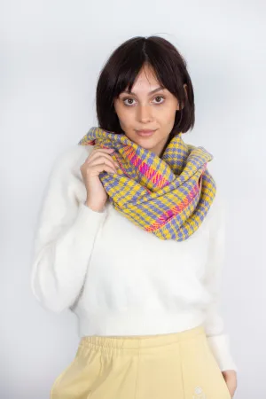 ANNA 603 Himalaya Check Print Scarf in Yellow Multi