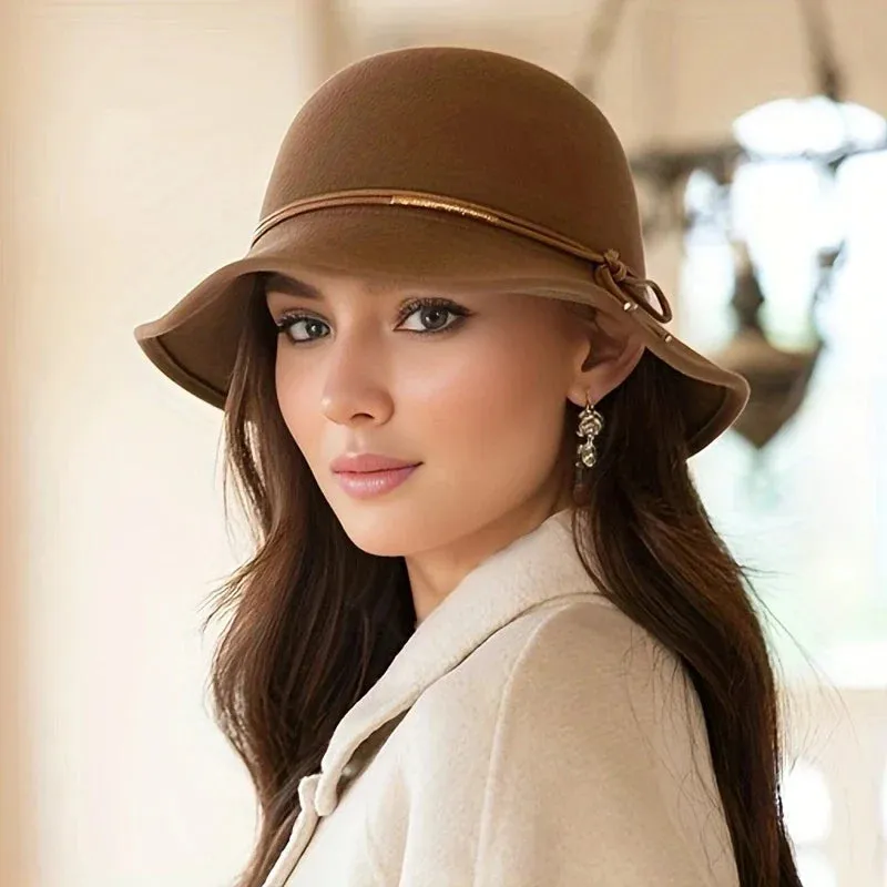 Autumn Winter New Fashion Wool Noble French Sun Hat