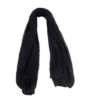 Black Small Cashmere Plain Scarf