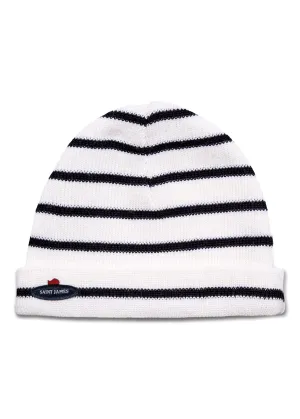 Cartier sailor hat for babies - striped, in soft wool (ECUME/NAVY)