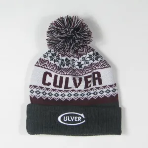 Culver North Pole Knit-In Cuff Beanie with Pom