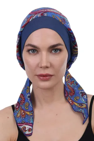 Easy Tie Pure Cotton Head Scarf with Bamboo Front