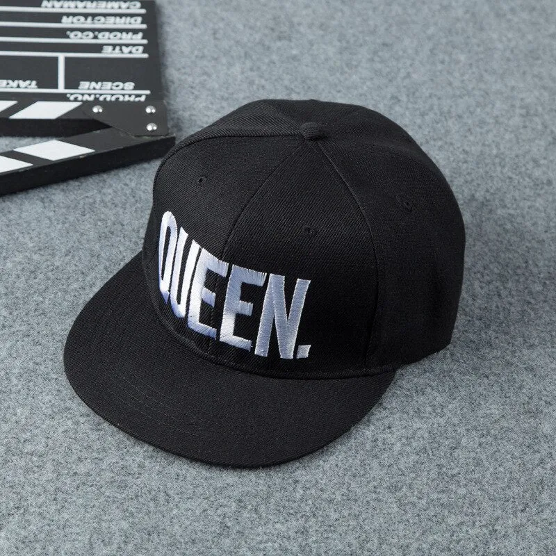 King and Queen 3D Embroidered Baseball Hats Couples