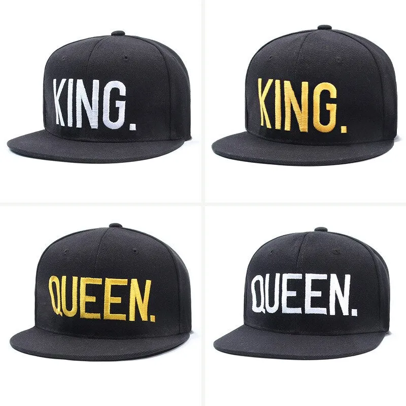 King and Queen 3D Embroidered Baseball Hats Couples