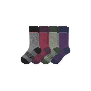 Men’s Grid-Knit Dress Calf Sock 4-Pack