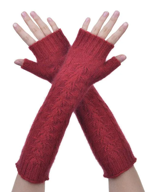 Merino Possumsilk Cable Long Gloves