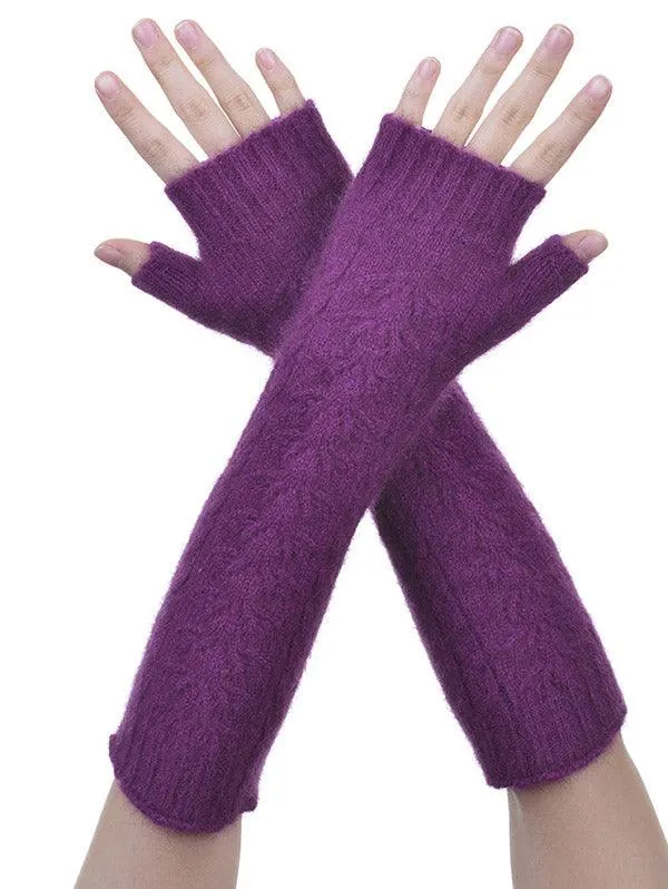 Merino Possumsilk Cable Long Gloves