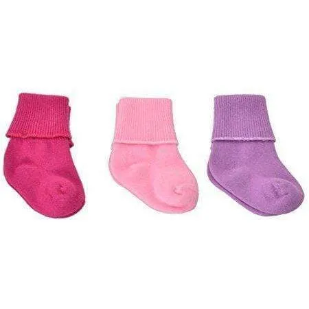 Newborn Unisex Booties, Combed Cotton Turn-Cuff Socks, Ultra Soft Infant Socks