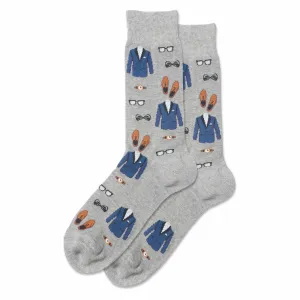 "Fancy Gentleman" Crew Socks by Hot Sox - Large