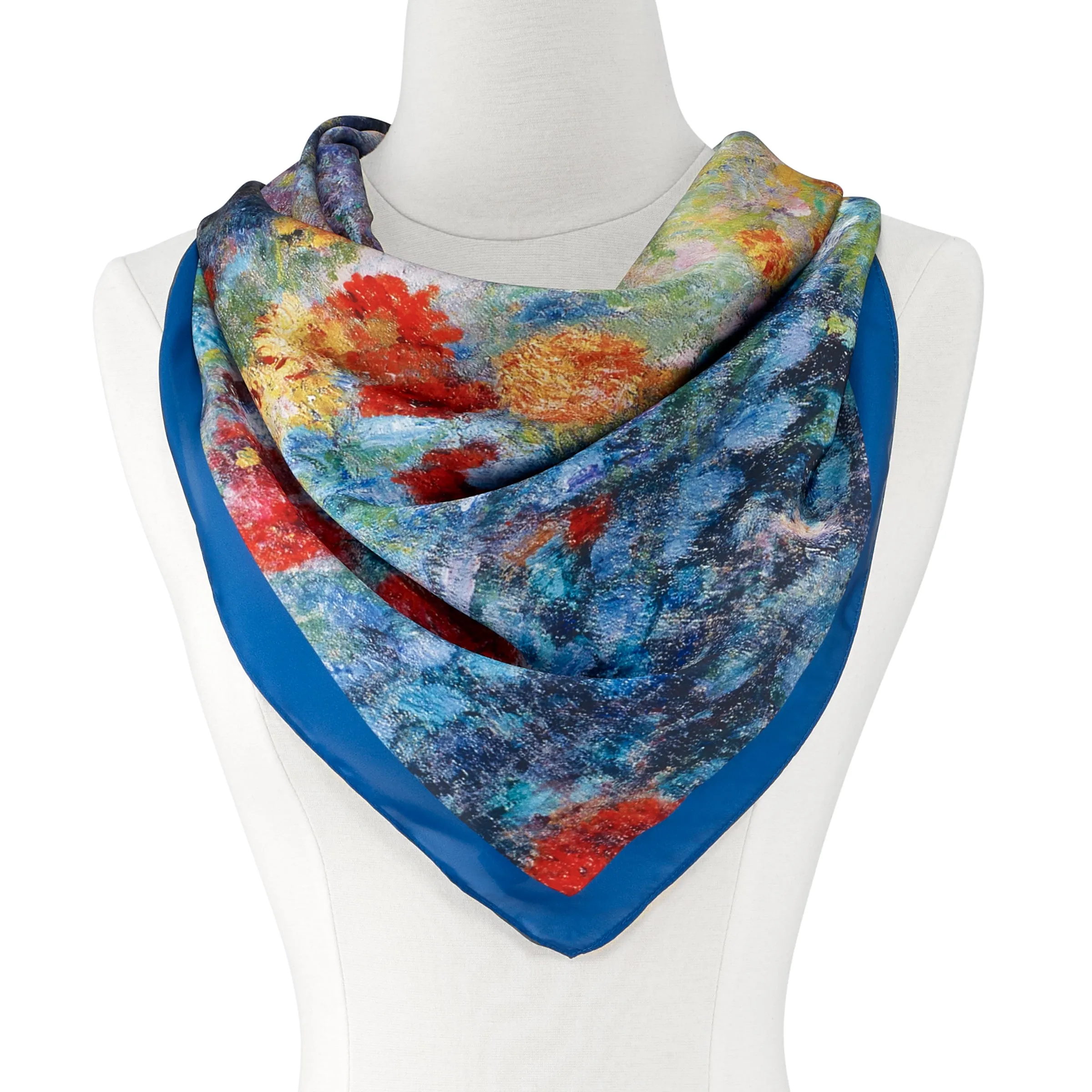 Renoir Le Jardin rue Cortot a Montmarte Square Satin Chiffon Scarf