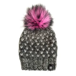 Tiny Hearts Faux Fur Pom-Pom Beanie in It's Electric(wool free)