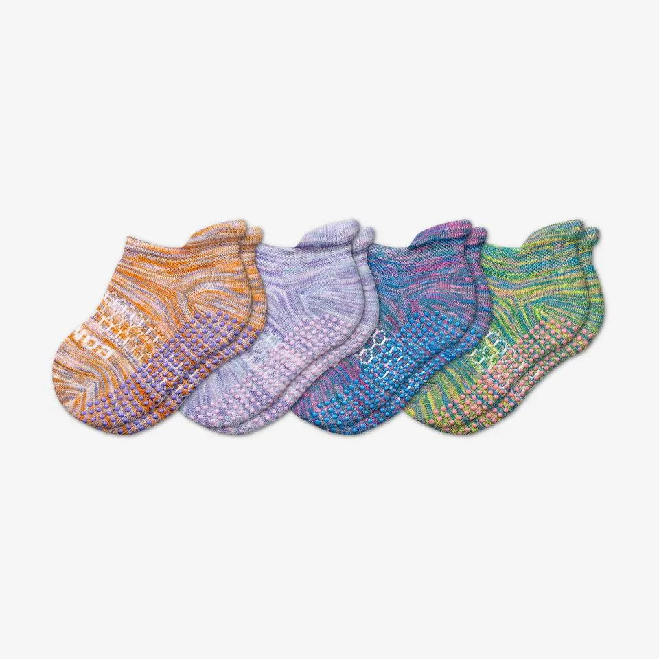 Toddler Space Dye Gripper Ankle Sock 4-Pack