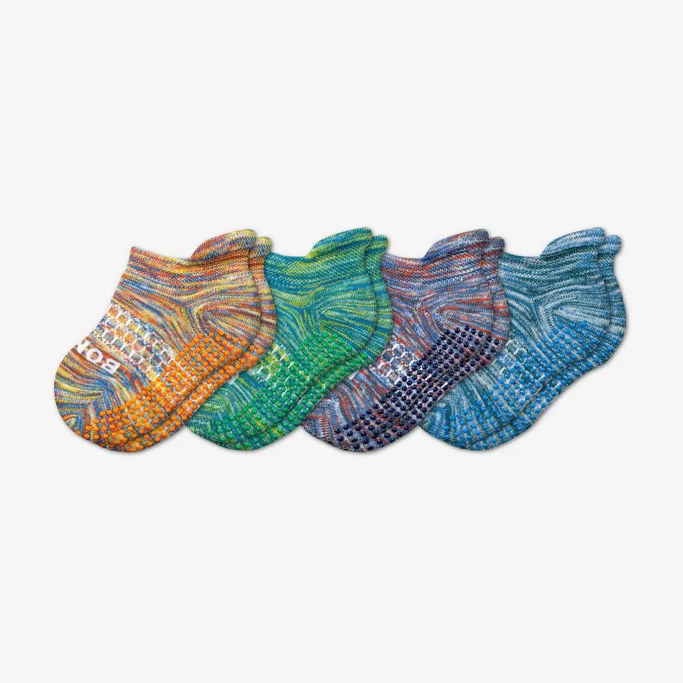 Toddler Space Dye Gripper Ankle Sock 4-Pack