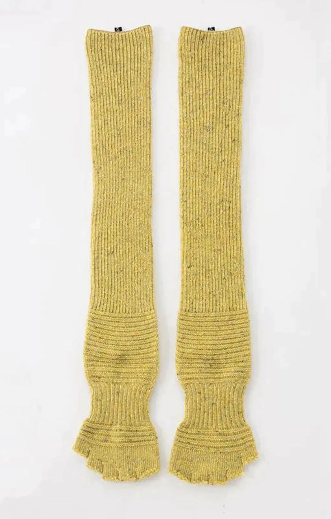 Wool Blend Confetti Ribbed Open Toe and Heel Socks