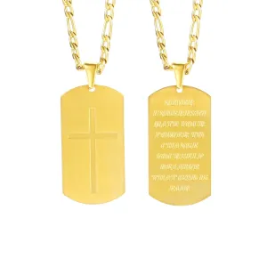 WWJD Bible Prayer Dog Tags Stainless Steel Necklace